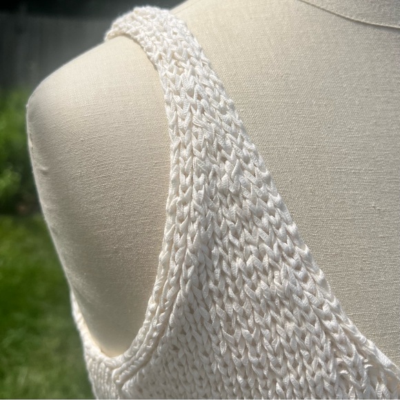 VINCE Textured Knit Square-Neck Dress Cream Size Medium Great Condition - Picture 8 of 14
